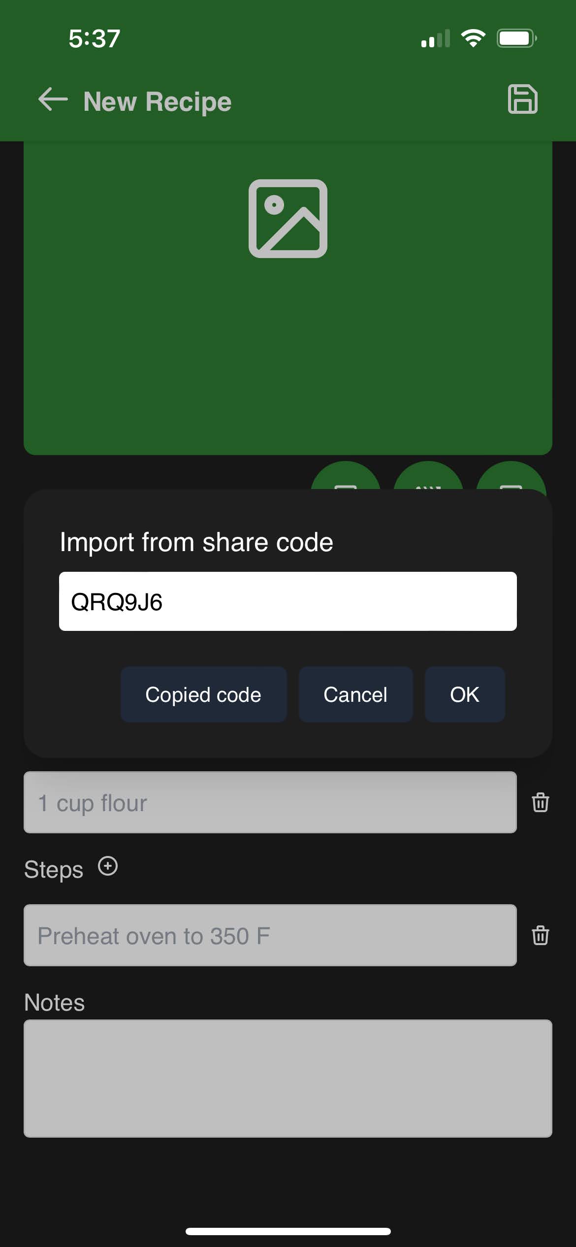 iOS share options