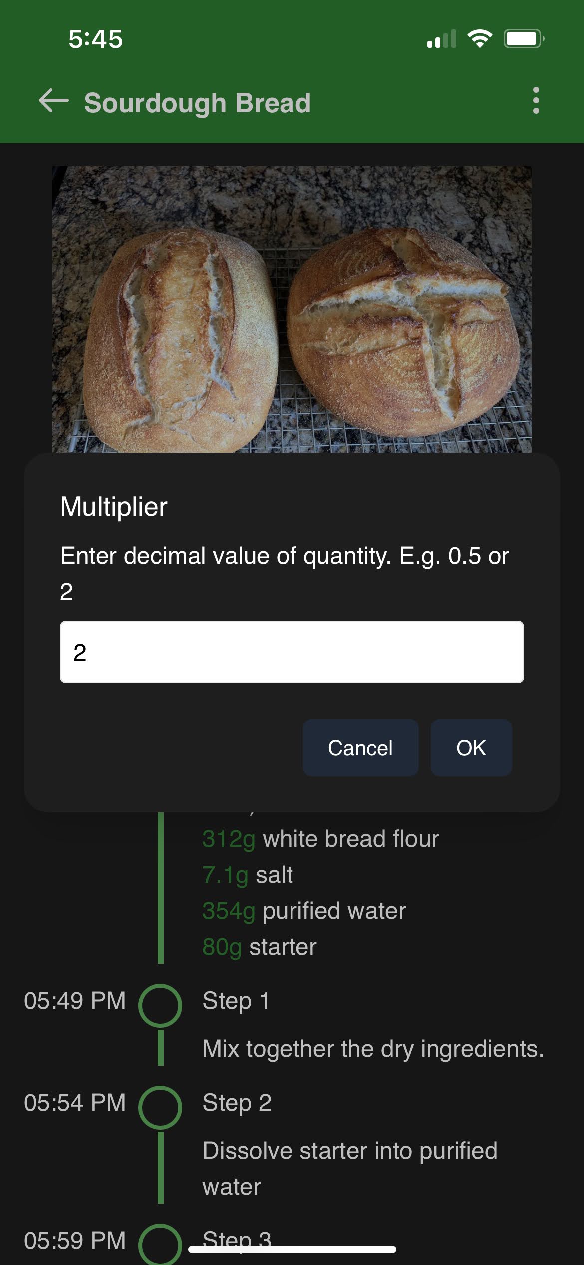 iOS multiplier popup