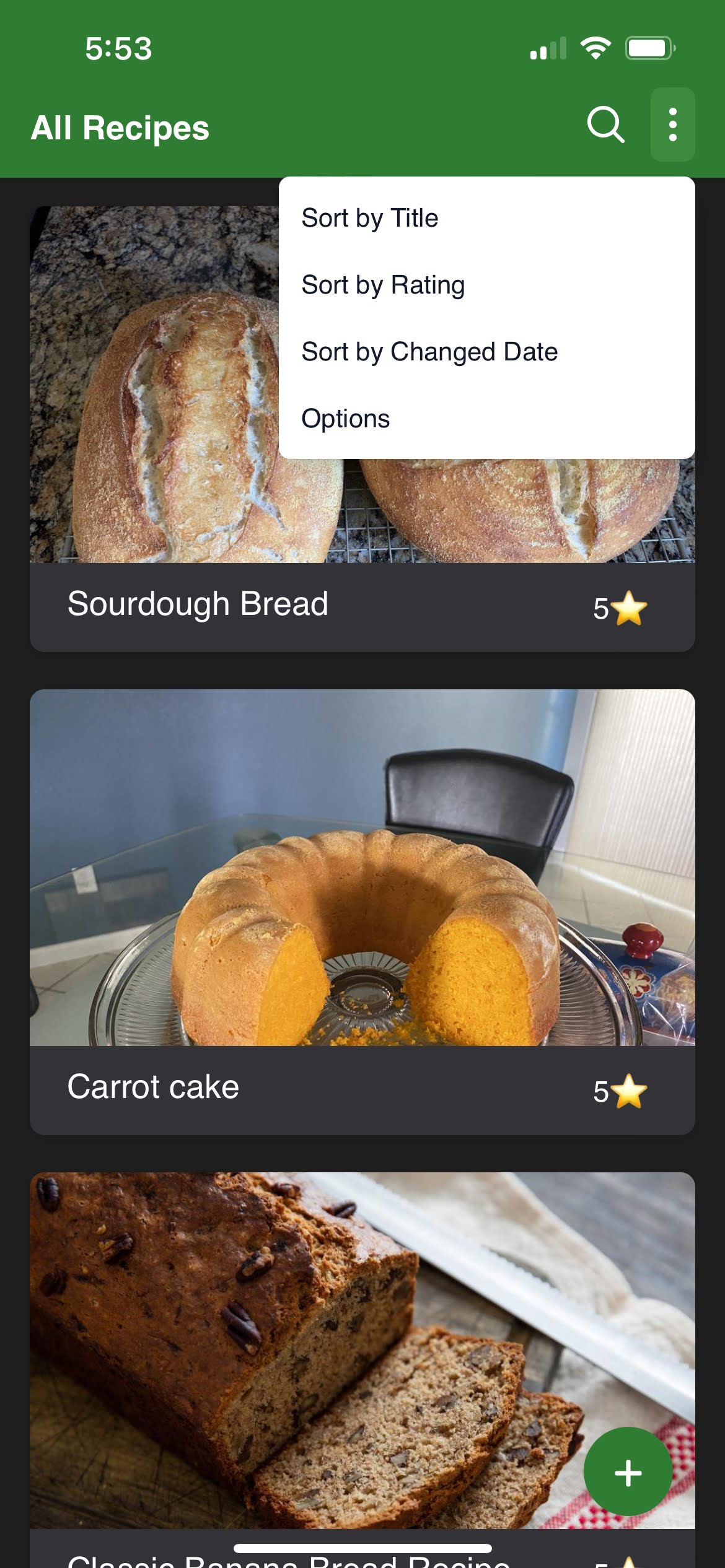 iOS sort recipe